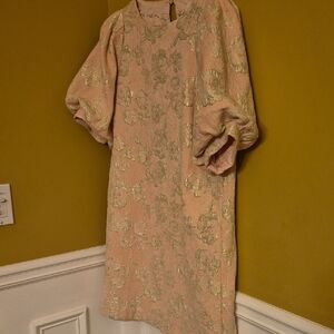 Umgee Pink and Gold Floral Dress